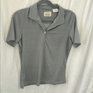 EP Pro Tour Tech Polo Shirt Small Petite | Golf Top | Navy/White Geometric Print